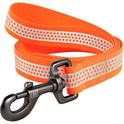 Поводок для собак WAUDOG Waterproof светоотражающий L-XXL Ш 25 мм Д 122 см оранжевый (26054) Винница