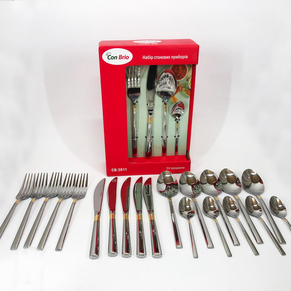 Набір столових приладів 24 предметів Con Brio CB-3912 KV-60 Львів - фото 4