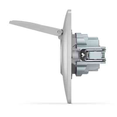 Розетка Videx BINERA 1ая із заземленням і кришкою сріб (VF-BNSK1GС-SS) Вінниця