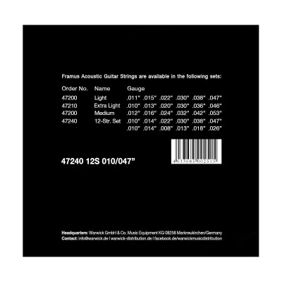 Струны для гитары Framus Phosphor Bronze Light 12-String (10-47) (47240 12S) Винница - изображение 2