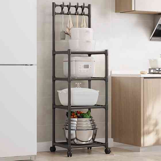 Кухонный стеллаж на колесах,4 полки,130х42х34см SBR Киев