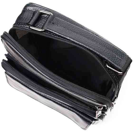 Интересная вертикальная мужская сумка из натуральной кожи Vintage 21953 Черная Киев