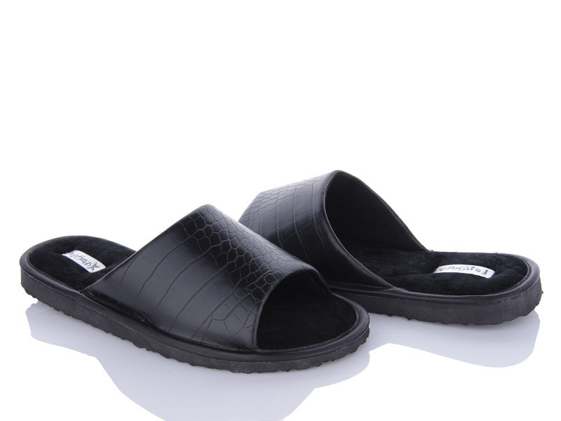 Мужские черные тапочки с открытым носком для дома, ТМ 