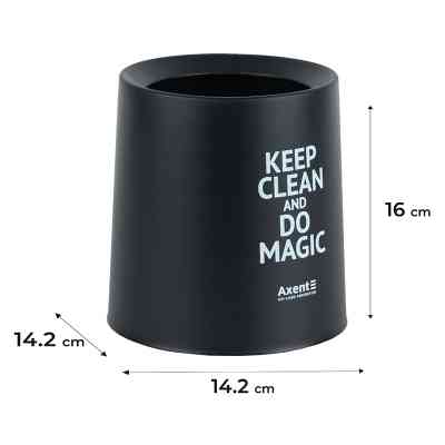 Кошик для паперів Axent Настільний контейнер для сміття, круглий, чорний (2131-01-A) Вінниця