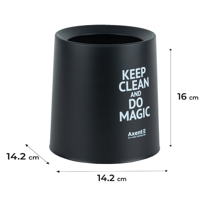 Кошик для паперів Axent Настільний контейнер для сміття, круглий, чорний (2131-01-A) Вінниця - фото 3