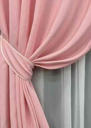 Комплект готових штор VR-Textil Жакард Ібіца № 1732ш Рожевий 100х285 см 2 шт (31-809) Київ