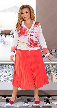 Костюм зі спідницею в складку плісе великого розміру (56) Київ