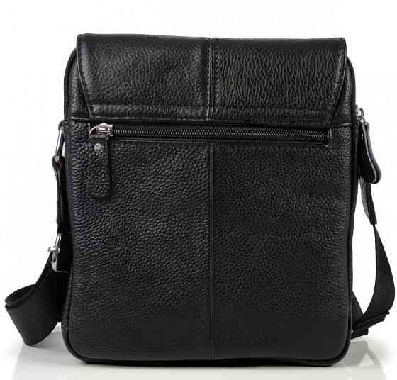 Чоловіча сумка-планшет Tiding Bag (21 х 24 х 6 см) борсетка через плече з натуральної шкіри Чорний Вінниця