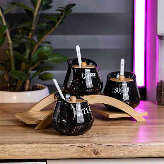 Yiwu Набір для сипучих продуктів порцелянаовий 3 шт по 500 мл Киев