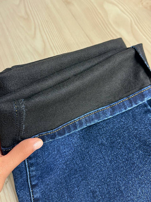 Джинси жіночі Vanver 8331 утеплені на флісі палаццо прямі з резинкою на талії сині, синій, 33, 33, 91 см, 118 см Київ - фото 2