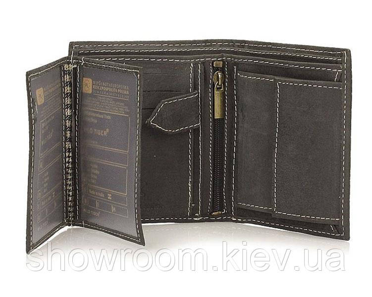 Портмоне чоловіче Wild Tiger (037) шкіряне чорне Київ - фото 3
