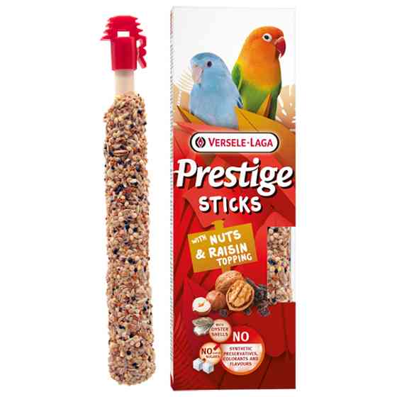 Versele-Laga Prestige Sticks Small Parrot Nuts & Raisin topping ВЕРСЕЛЕ-ЛАГА ОРЕХИ И ИЗЮМ лакомство для волнистых попугаев 2х30г Киев
