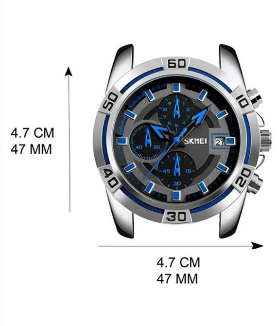 Мужские часы Skmei 9156 avalon черный с синим Винница - изображение 4