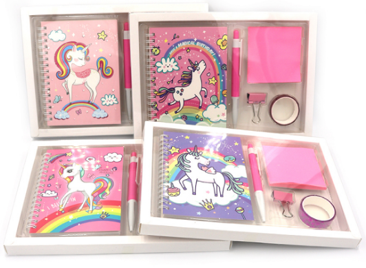 Блокнот "Josef Otten" 64955-AD на спіралі "Единорог" в наборі ручка, скотч, біндер, стікери 18*25,5с, шт Київ - фото 1