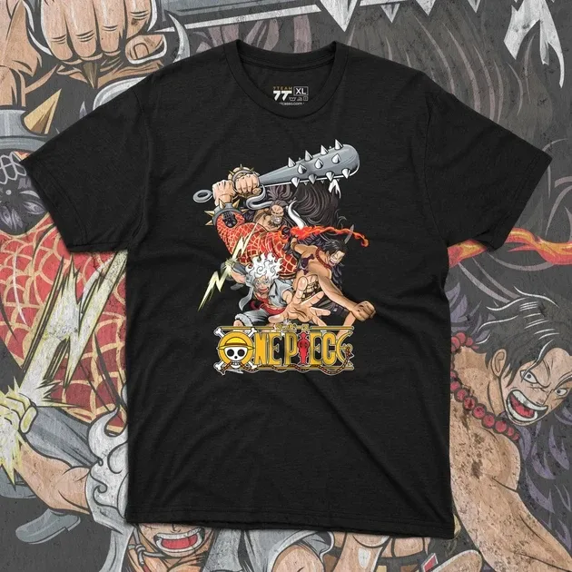 Футболка мужская с принтом Ван Пис Луффі, Ейс і Кайдо Размер 48 Anime0165 Днепр - изображение 1