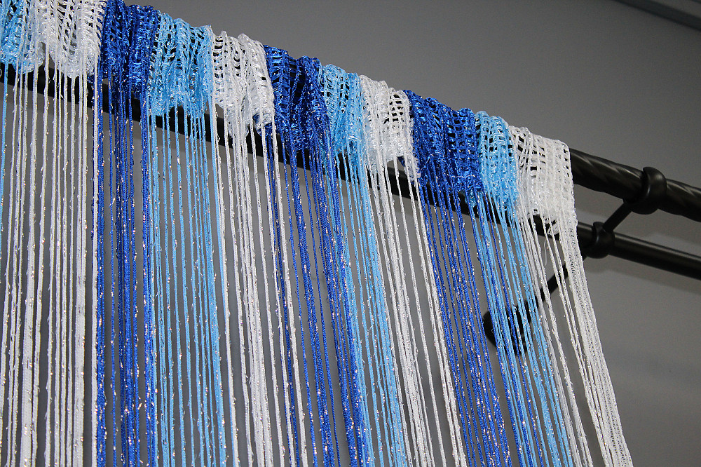 Штори-нитки "Кісея" з люрексом Синій із блакитно-білим 300х300см 1 шт (61-027) Київ - фото 7