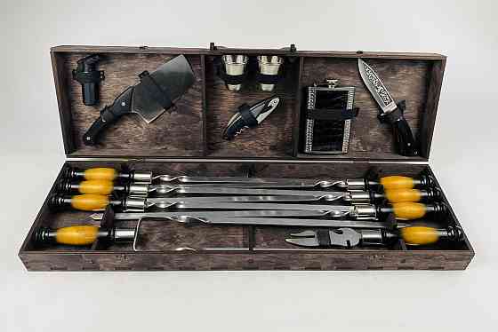 Подарочный набор шампуров в деревянном кейсе (Вуд на 17 предметов) HAPPY DAYS Тернополь
