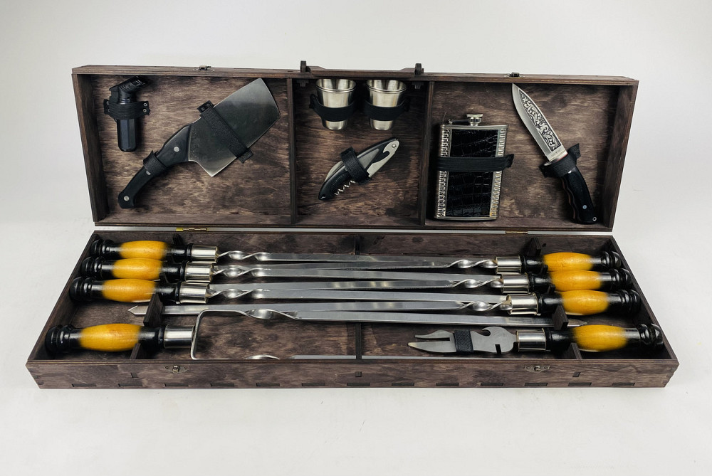 Подарунковий набір шампурів в дерев'яному кейсі (Вуд на 17 предметів) HAPPY DAYS Тернопіль - фото 1