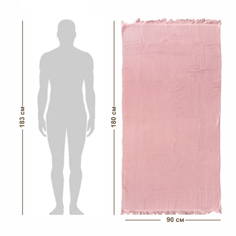 Вафельний рушник Lovely Svi - бавовна-  для ванної, готелів, спа - XXL 90х180 см -Рожевий (402421) Київ - фото 4