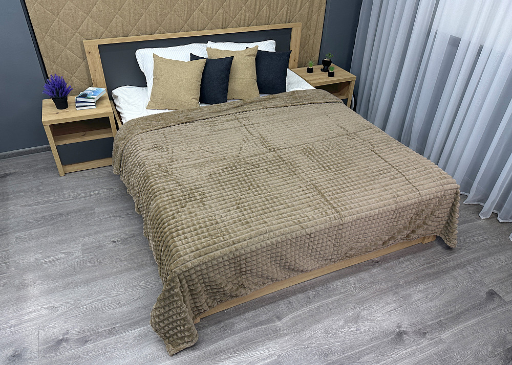 Плед-покривало Кубик 200х220 см (+-10см) Тауп (87-230) Київ - фото 5