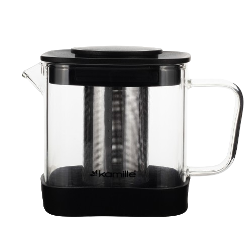 Заварник 600мл зі з'ємним ситечком скло/нержавіюча сталь 0777S KAMILLE Житомир - фото 2