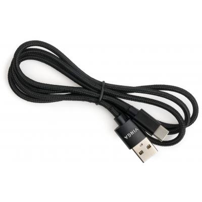 Дата кабель USB 2.0 AM to Type-C 1m nylon black Vinga (VCPDCTCNB1BK) Винница - изображение 3