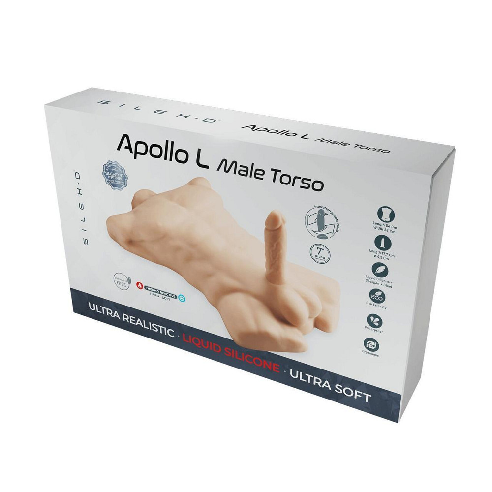 Торс з фалоімітатором на присосці SilexD Apollo L Male Torso, суперреалістичний, термореактивний Sex Aura Київ - фото 8