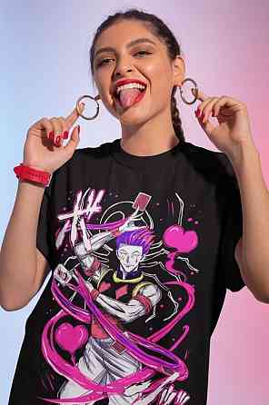 Футболка для мальчика аниме Охотник × Охотник оверсайз (рост от 165 до 180 ) Черний AnimeJ0896m Днепр