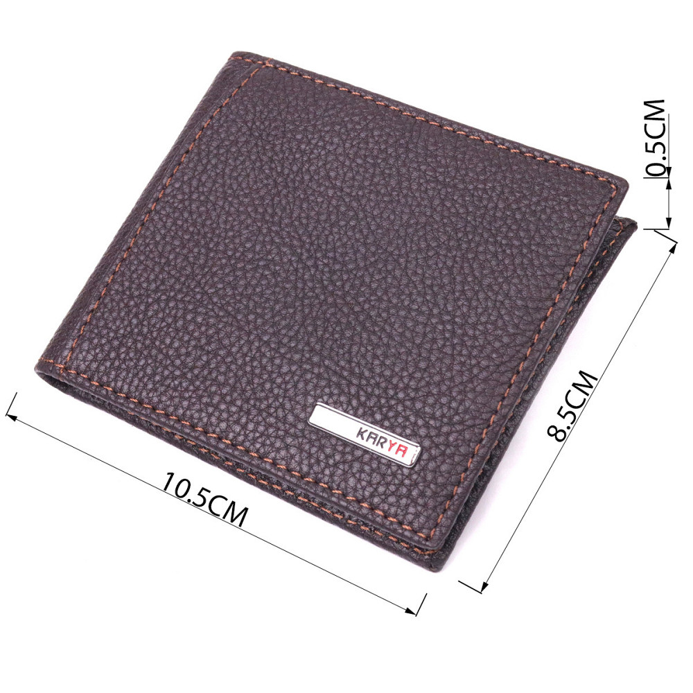 Практичный мужской зажим с монетницей из натуральной кожи KARYA 21404 Коричневый Киев - изображение 3
