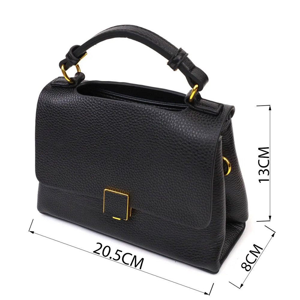 Женская стильная сумка из натуральной кожи 22074 Vintage Черная Киев - изображение 3