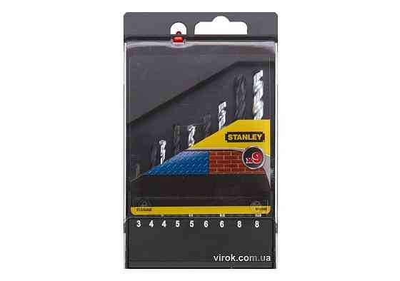 Набір свердл по металу Stanley : HSS-R Ø= 3- 8 мм, 5 шт. I цегла Ø= 4- 8 мм, 4 шт.  компл. 9 шт. Одесса