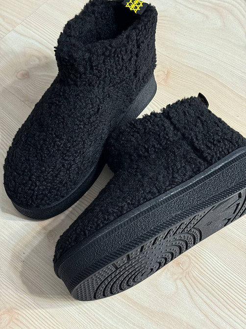 Угги женские Hengji 37-1 с мехом тедди на платформе черные, 38, 24 см Киев - изображение 11