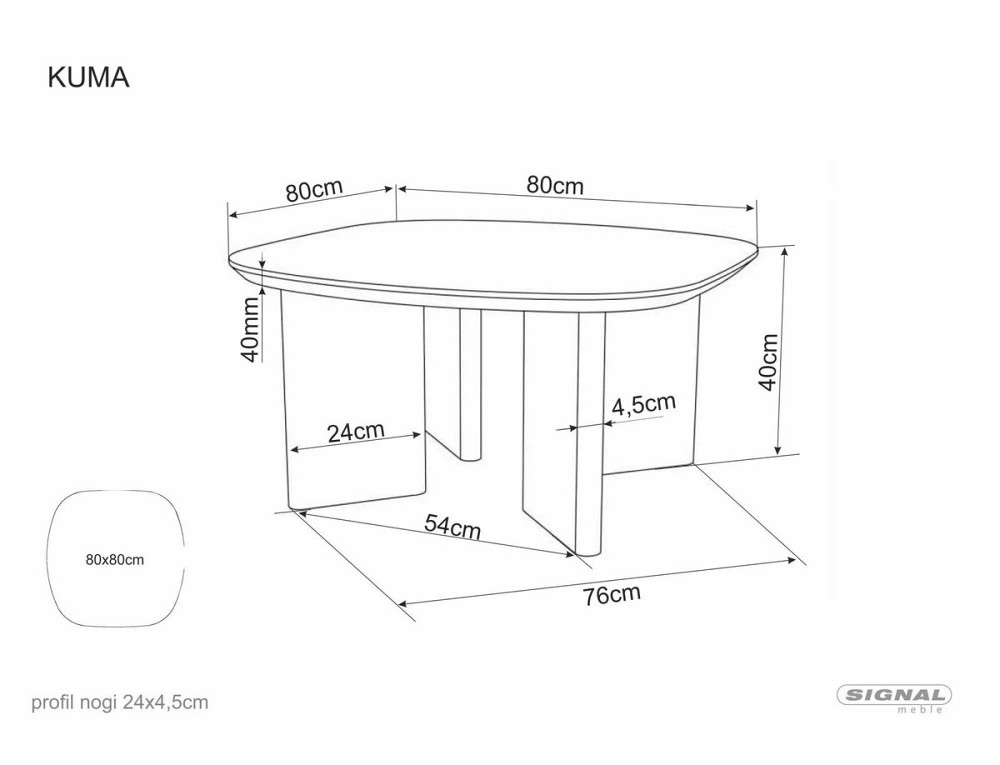 Журнальний столик KUMA дуб 80*80 Днепр - изображение 3