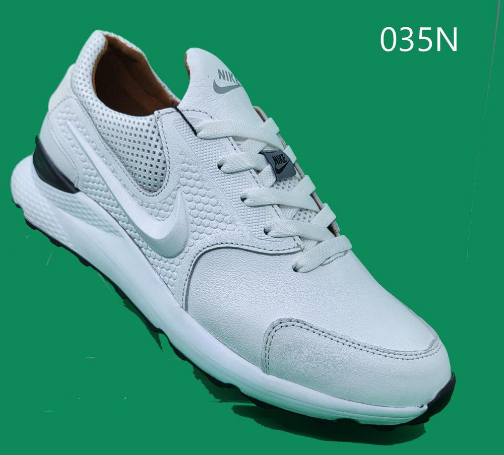 Чоловічі стильні шкіряні кросівки білого кольору 035-N-біл Харьков - изображение 8