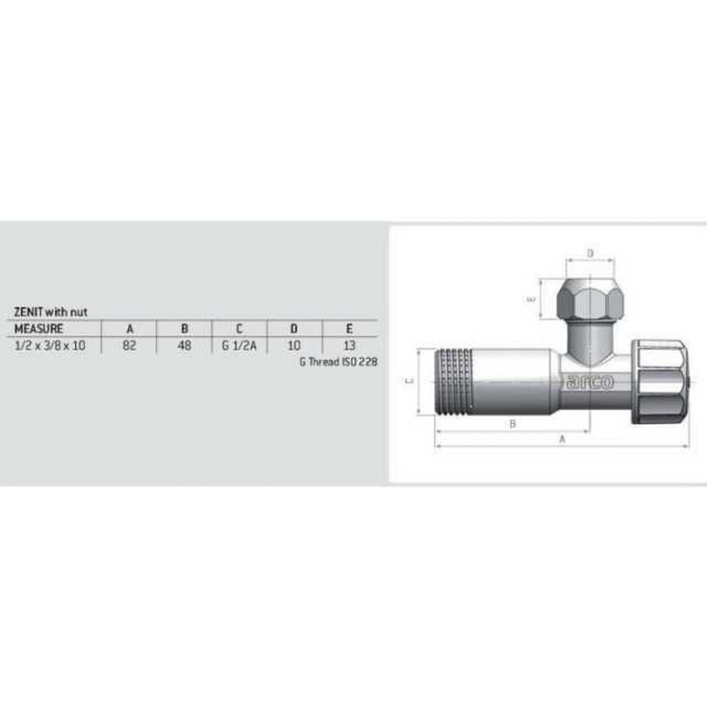 Кран вентельный угловой ARCO 1/2″х 1/2″ Z0912 REGULA (000005262) Киев - изображение 3