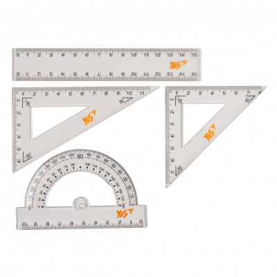 Лінійка Yes набір лінійка 15 см (4 предмети) (370263) Вінниця - фото 2