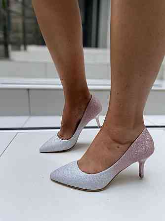 Туфлі жіночі YES MILE срібні еко-шкіра висота каблука 7 см (36-40) (4958) Коломия