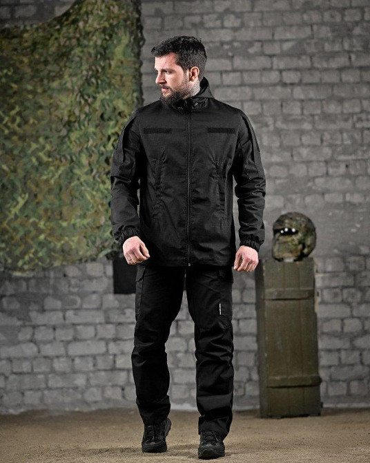 Летний тактический костюм 7.62 черный ДЛ6503 Одесса - изображение 1