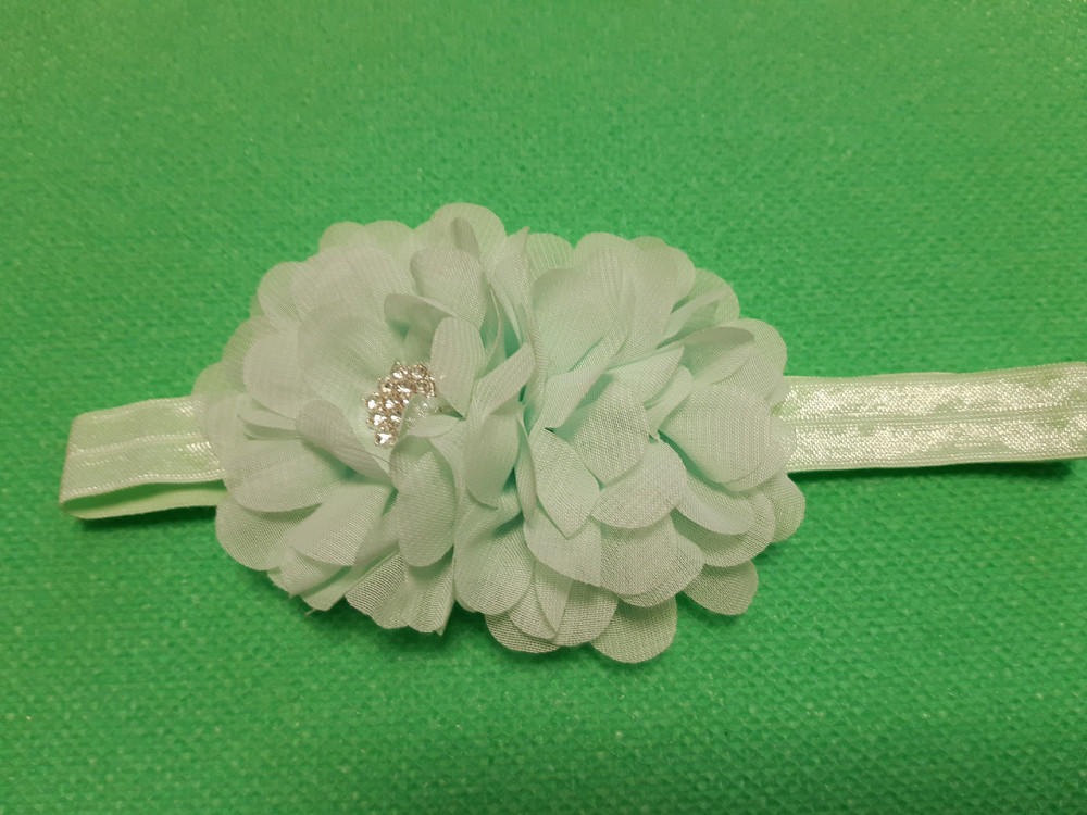 Детская ментоловая повязка с цветком - размер универсальный (на резинке), цветок 10см Киев - изображение 1