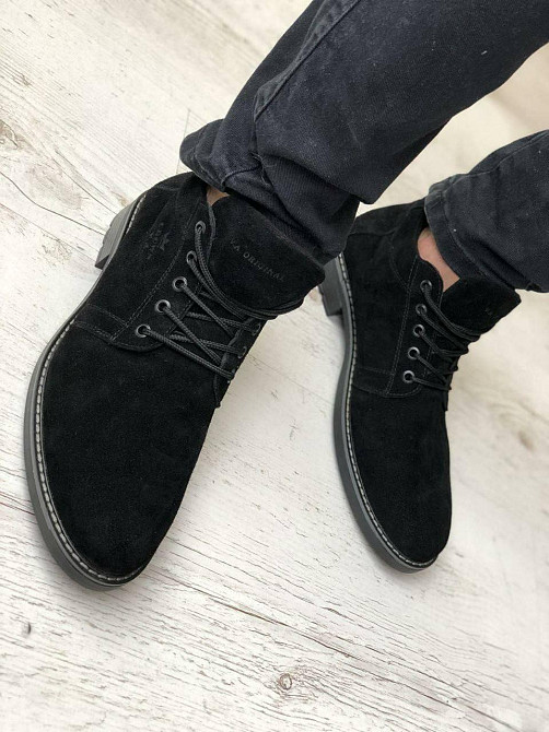 Черевики теплі чорні Crown демісезонні замшеві Харків - фото 4