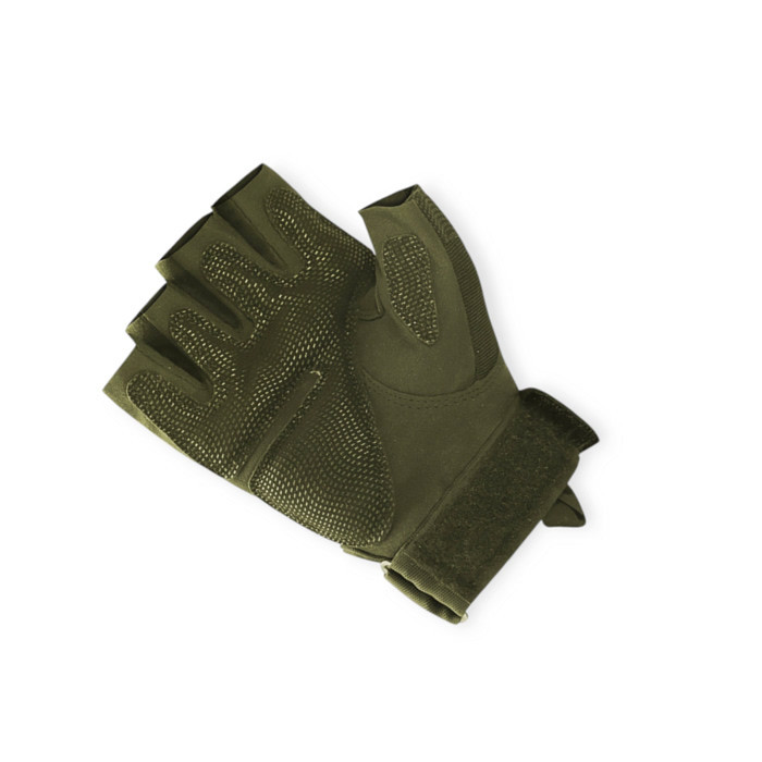 Рукавички без пальців, поліуретан + EVA + термопласт. гума, липучка, вентиляція, хакі XL "тактичні" Мукачево - фото 1