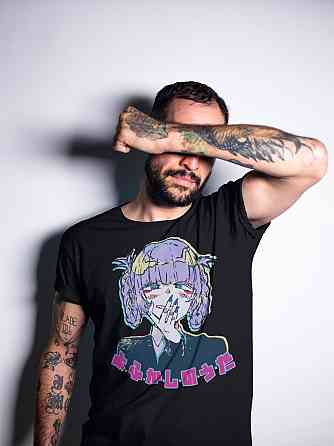 Футболка для хлопчика з аніме принтом Назуна Йофукасхі Но Ута оверсайз (зріст від 165 до 180) Чорний AnimeJ0333m Дніпро