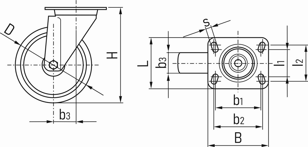Колесо-блок ПП з гумою поворотне 50мм GeKo Киев - изображение 2