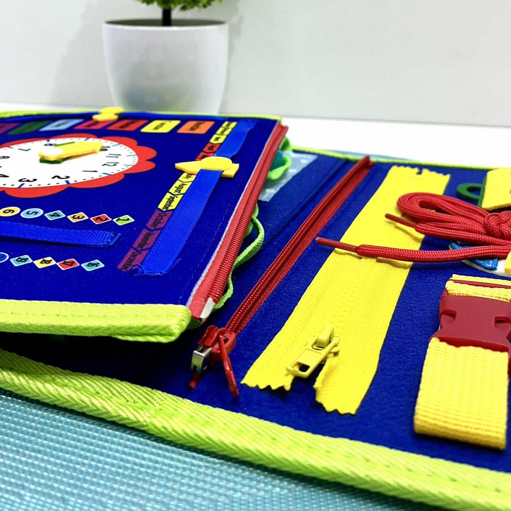 Сумочка розвиваюча тканинна з навчальними елементами Синя (C60514) Чернигов - изображение 4