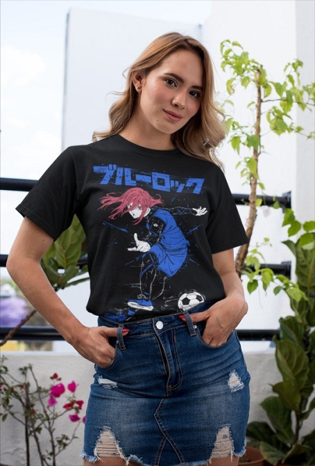 Футболка для хлопчика з аніме принтом Кхігірі Хйоума Блуе Локк оверсайз (зріст від 165 до 180) Чорний AnimeJ0397m Дніпро - фото 3