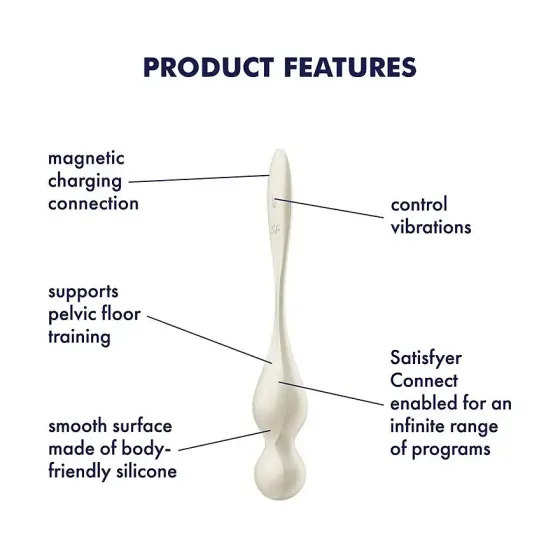 Вагінальні кульки з вібрацією Satisfyer Love Birds 1 Connect App White Львів