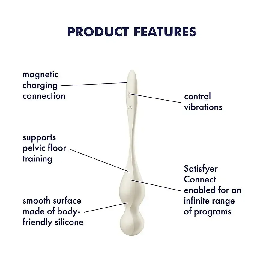 Вагінальні кульки з вібрацією Satisfyer Love Birds 1 Connect App White Львів - фото 6