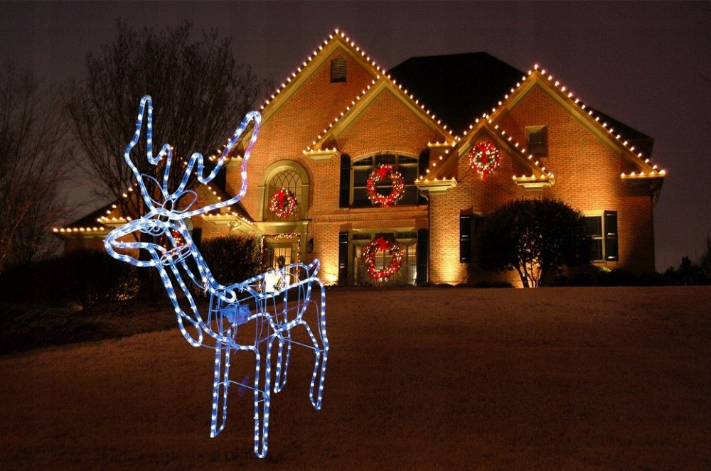 Світлодіодний Олень 300 вогників E25A декорація новорічна Б4819 Синій Київ - фото 5