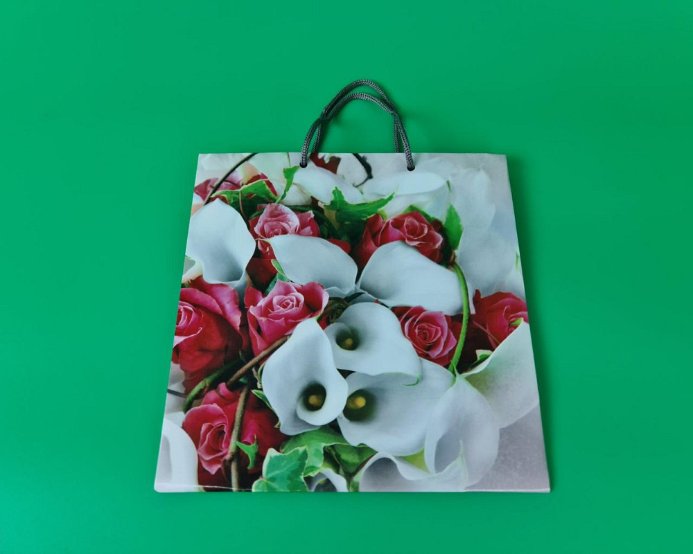 Пакет паперовий подарунковий квадратний 23*24*10 (артKV-026) (12 шт.) Харків - фото 3