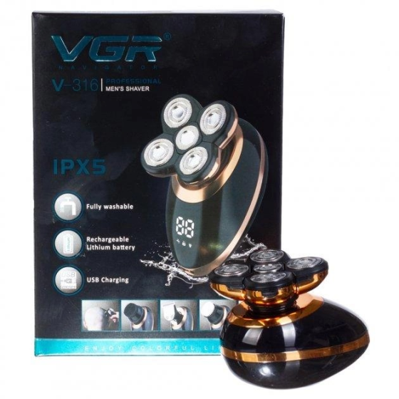 Электробритва аккумуляторная VGR V-316 LCD (5 в 1) триммер машинка для стрижки волос бороды Винница